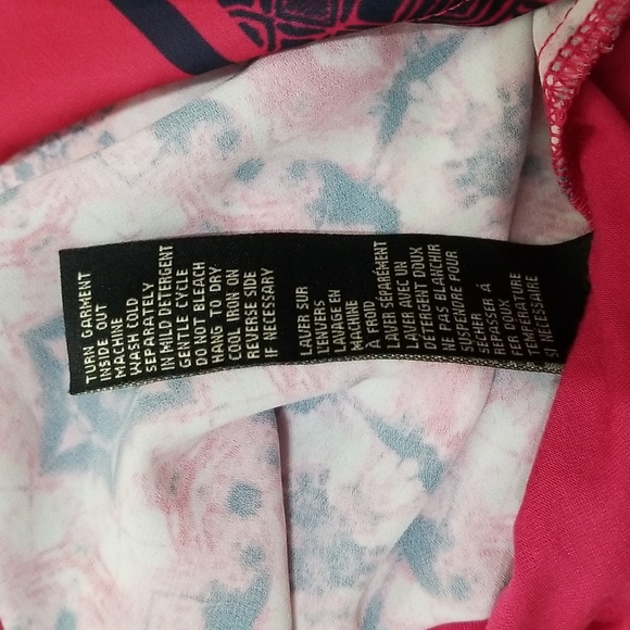 (L) DG2 by Diane Gilman Floral Print Flowy Top Built in Scarf Occasion Office - Picture 8 of 8